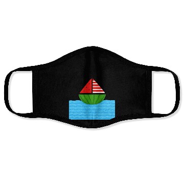 Discover Watermelon Sailboat with Humanity Wins Quote Face Masks