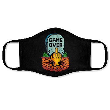 Discover Retro Game Over Pixel Art Funny Gamer Design Face Masks