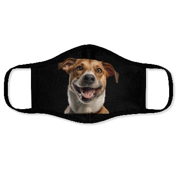 Discover Joyful Jack Russell Dog Illustration Face Masks