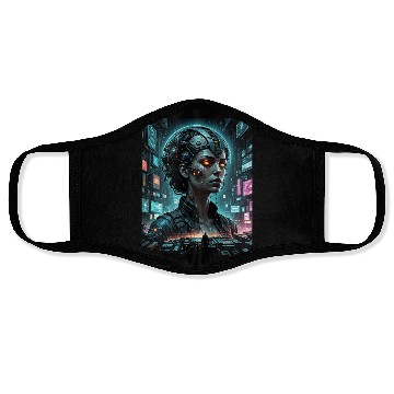 Discover Futuristic AI Cyborg Portrait Face Masks