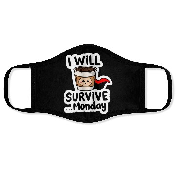 Discover Cute Coffee Survival Meme Design Face Masks