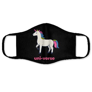 Discover Colorful Cartoon Unicorn Illustration Face Masks