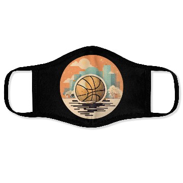 Discover Urban Basketball Sunset Scene Face Masks