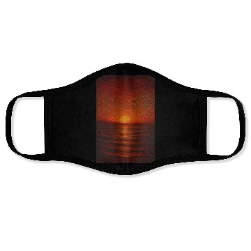 Discover Sunset Over Calm Ocean Face Masks