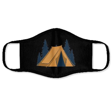 Discover Serene Forest Camping Scene Face Masks