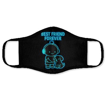 Discover Best Friend Forever Neon Illustration Face Masks