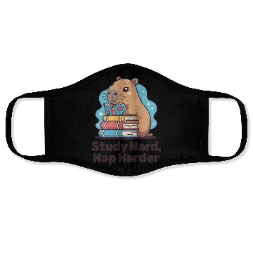 Discover Cute Hamster Reading with Books Face Masks