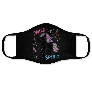 Discover Colorful Wild Unicorn Spirit Design Face Masks
