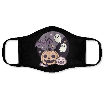 Discover Halloween Kawaii Pumpkin Ghost Bat Face Masks