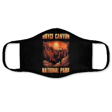 Discover Bryce Canyon National Park Sunset Illustration Face Masks