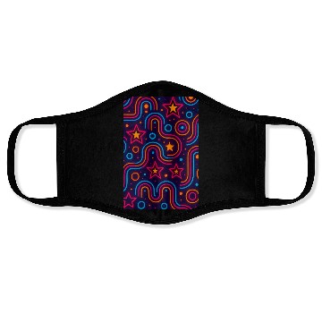 Discover Neon Starburst Cosmic Pattern Face Masks