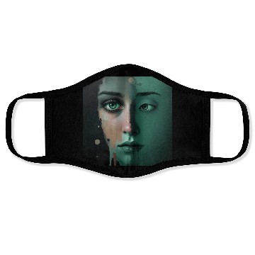Discover Digital Abstract Female Portrait Face Masks