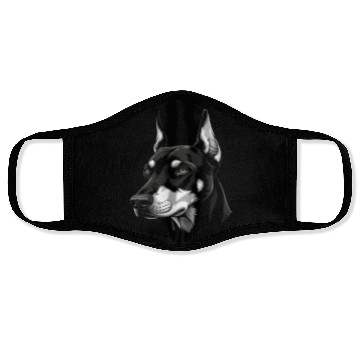 Discover Elegant Black and White Husky Portrait Face Masks