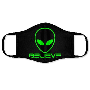 Discover Alien Believe Funny Science UFO Face Masks