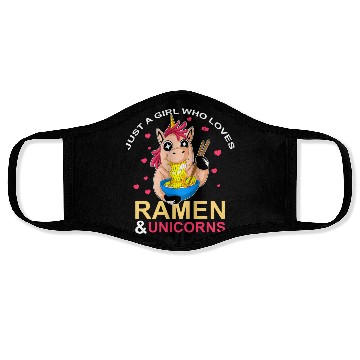 Discover Ramen and Unicorns For Girls Face Masks