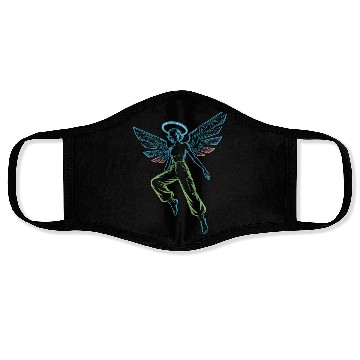 Discover Circuit Angel Digital Wings Tech Halo Streetwear Face Masks