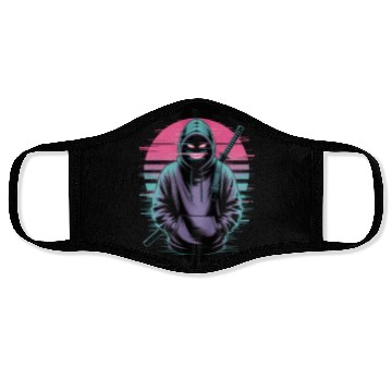 Discover Glitch Ninja Katana Streetwear Futuristic Face Masks