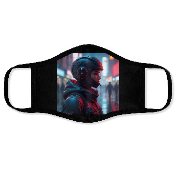 Discover Futuristic Cyberpunk Nightscape Face Masks