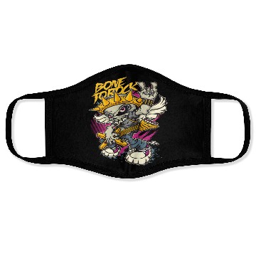 Discover Fur Skull Guitar Punk Design Face Masks