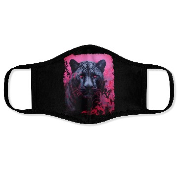 Discover Pink Pop Art Black Panther  Face Masks