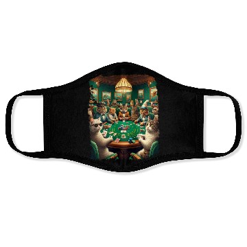 Discover Playing Card Gambling Cat Playing Poker Cards Face Masks