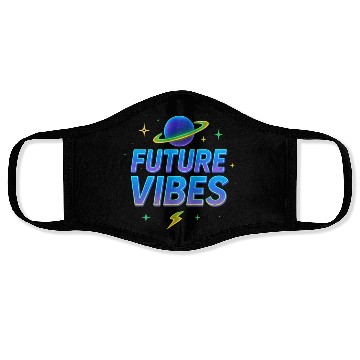 Discover Future Vibes Neon Planet Design Face Masks