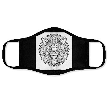Discover coloring page adults lion face 600w 2495926763 Face Masks