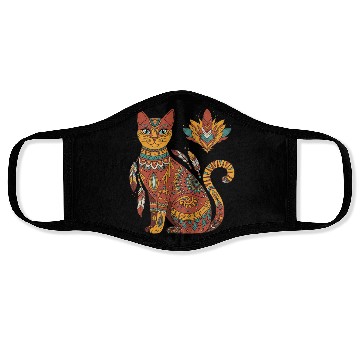 Discover Boho Mandala Cat – Tribal Art Vibes Face Masks
