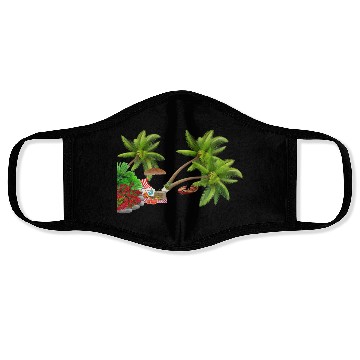 Discover Tropical Island Paradise Scene Face Masks