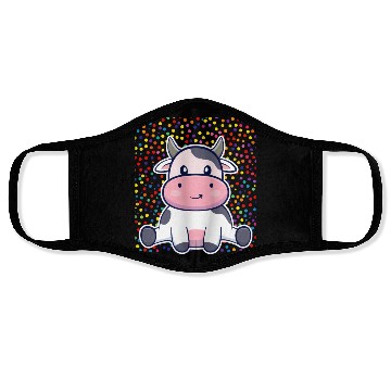 Discover Cute Cartoon Cow with Polka Dots Face Masks