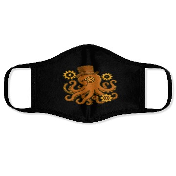 Discover Steampunk Octopus with Top Hat Face Masks