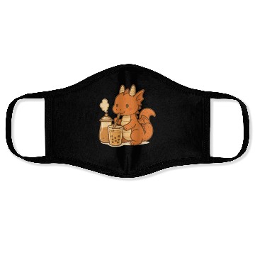 Discover Cute Dragon with Bubble Tea Design Face Masks