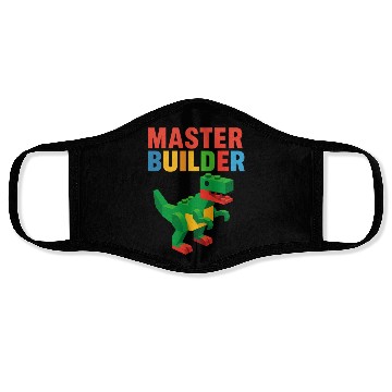 Discover Master Builder T Rex Dinosaur Gift Idea  Face Masks