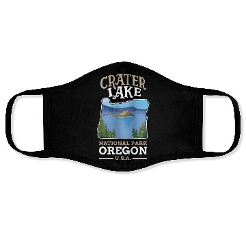 Discover Crater Lake National Park US Oregon Face Masks