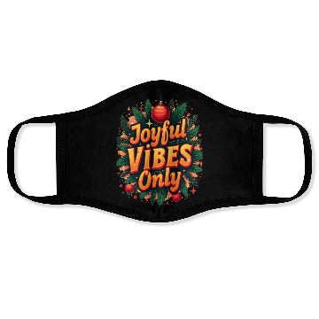 Discover Festive Christmas Joyful Vibes Design Face Masks