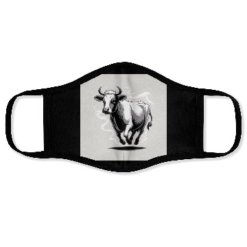 Discover Running Cow Graphic Face Masks