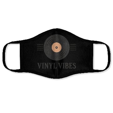 Discover Vinyl Vibes Record Design Face Masks