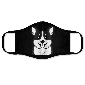Discover Happy Corgi Face Face Masks