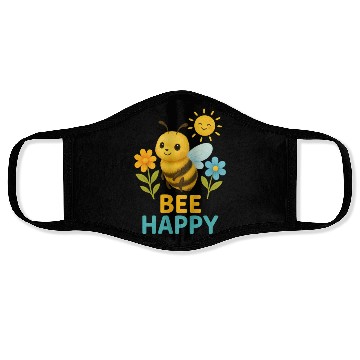 Discover Bee Happy Face Masks – Cute Bee with Flowers and Sun