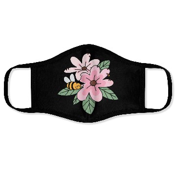 Discover Charming Blossom and Bee Illustration Face Masks