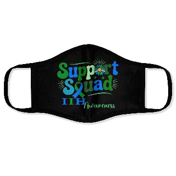 Discover Support Squad IIH Awareness Design Face Masks