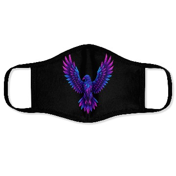 Discover Vivid Blue-Purple Mythical Phoenix Face Masks