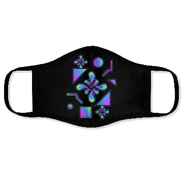 Discover Neon Abstract Flower and Geometric Motifs Face Masks