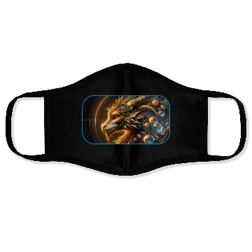 Discover Fantasy Orb Dragon Logo Face Masks