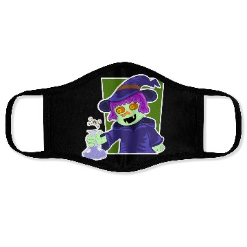 Discover Playful Zombie Witch Cartoon Design Face Masks