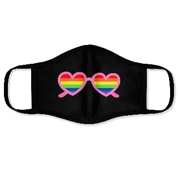 Discover Rainbow Heart Sunglasses LGBTQ Face Masks