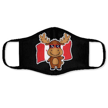 Discover Playful Moose with Canadian Flag Face Masks
