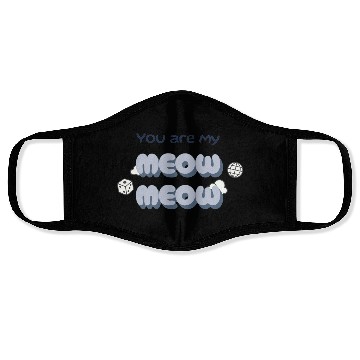 Discover Adorable Meow Duo Typography Design Face Masks