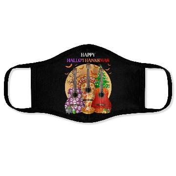 Discover Happy HalloThanksMas Guitar  Face Masks