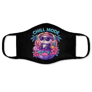 Discover Panda Chill Mode Summer Vibes Face Masks